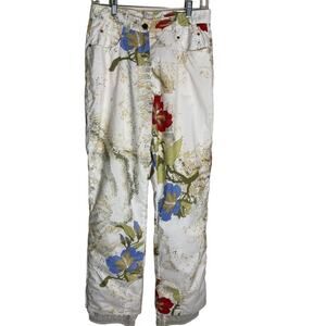 Obermeyer Women's White Floral Cortina Insulated Ski Pants